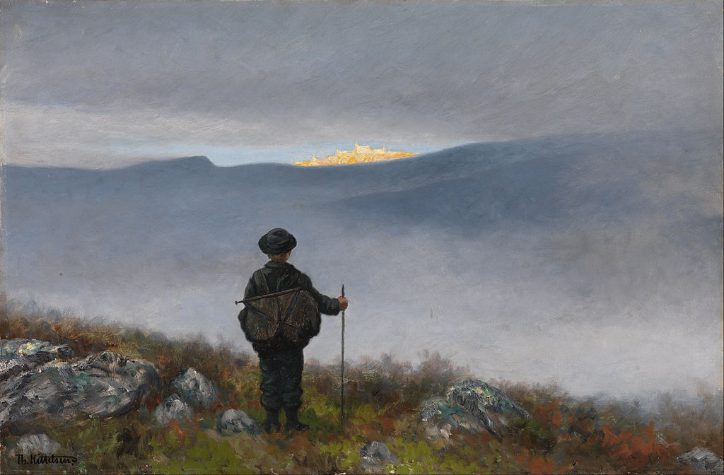 oria Palace shimmered like Gold by Theodor Severin Kittelsen,A3(16x12")Poster
