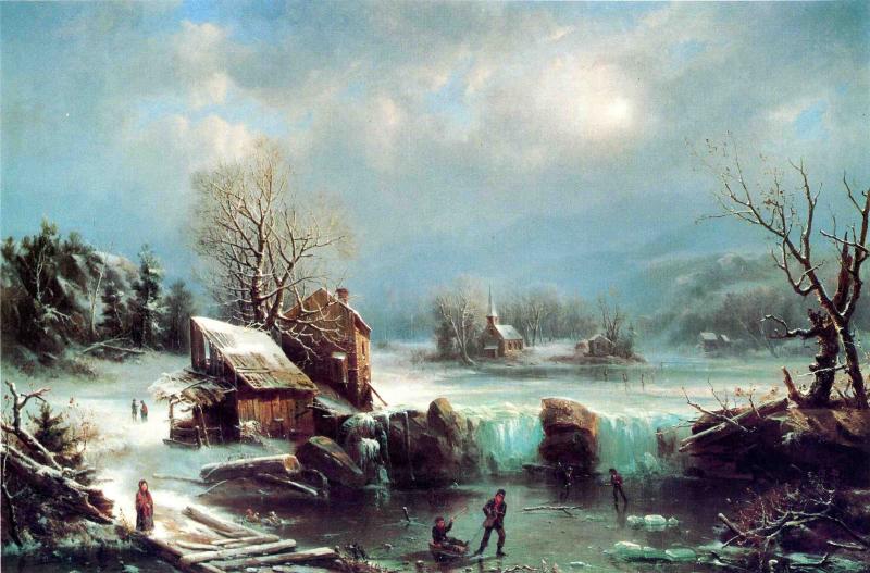 Mid-Winter Moonlight, vintage artwork by Regis François Gignoux, A3 (16x12") Poster Print