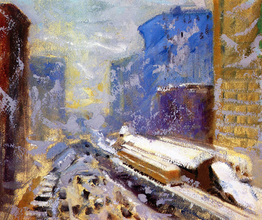 Chicago El Station by Albert Henry Krehbiel,16x12(A3) Poster