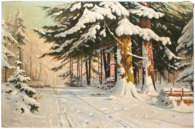 Forest Path in Winter by Walter Moras,A3(16x12")Poster