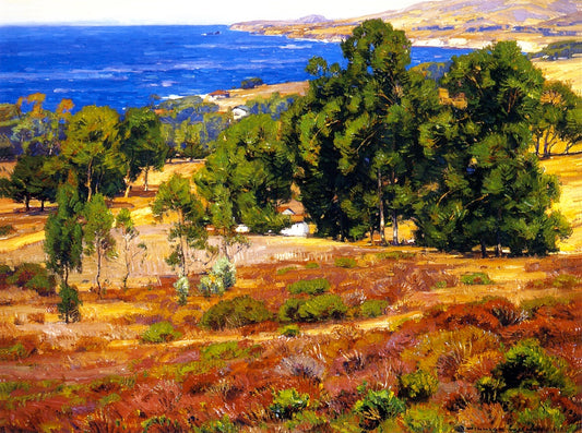 Laguna Beach, vintage artwork by William Wendt, 12x8" (A4) Poster