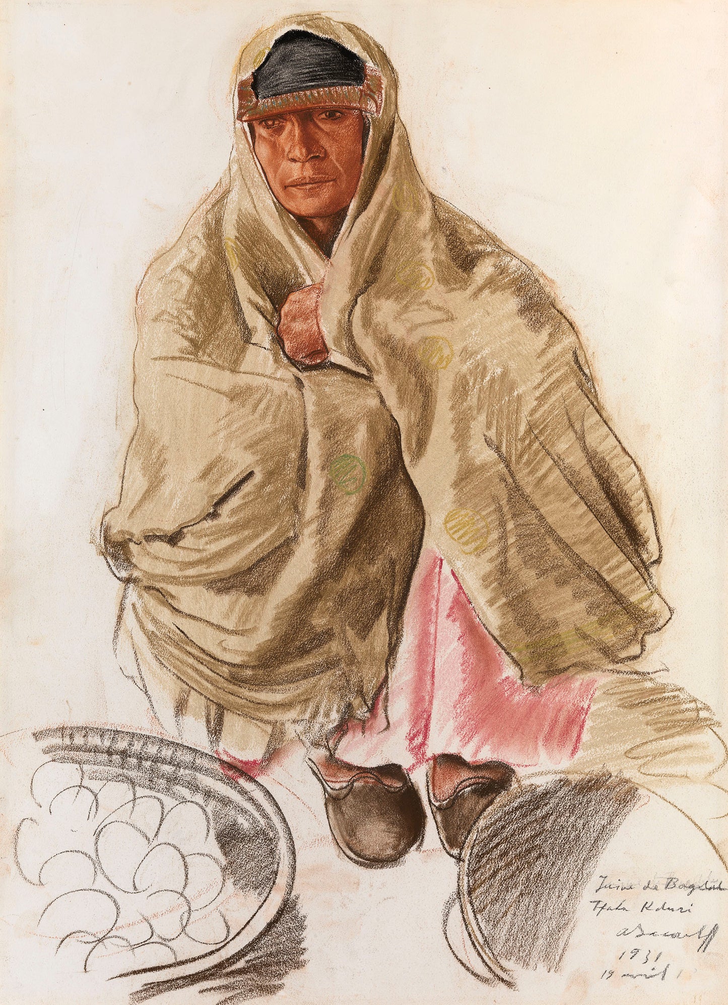 Hala Kaduri, a Baghdadi Jew, vintage artwork by Alexander Evgenievich Yakovlev, 12x8" (A4) Poster