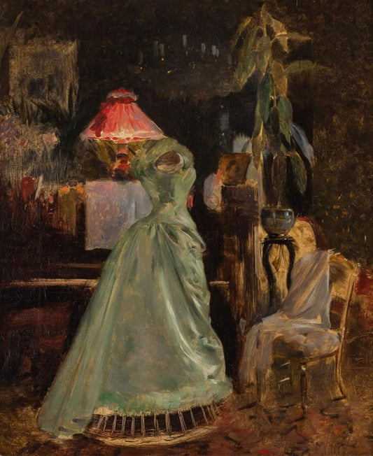 Gown for the Ball, vintage artwork by Richard Edward Miller, 12x8" (A4) Poster