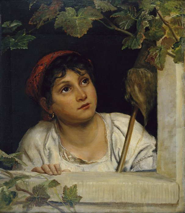 Italian Woman (Italienerinde), vintage artwork by Elisabeth Jerichau-Baumann, A3 (16x12") Poster Print