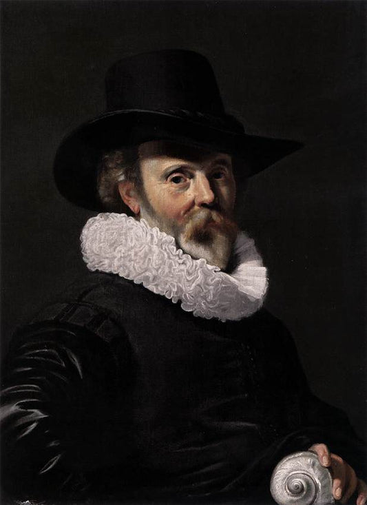 Portrait of a Man with a Shell, vintage artwork by Thomas de Keyser, 12x8" (A4) Poster