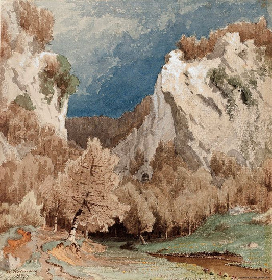 Autumn Landscape Near Düsseldorf, vintage artwork by Werner Holmberg, 12x8" (A4) Poster