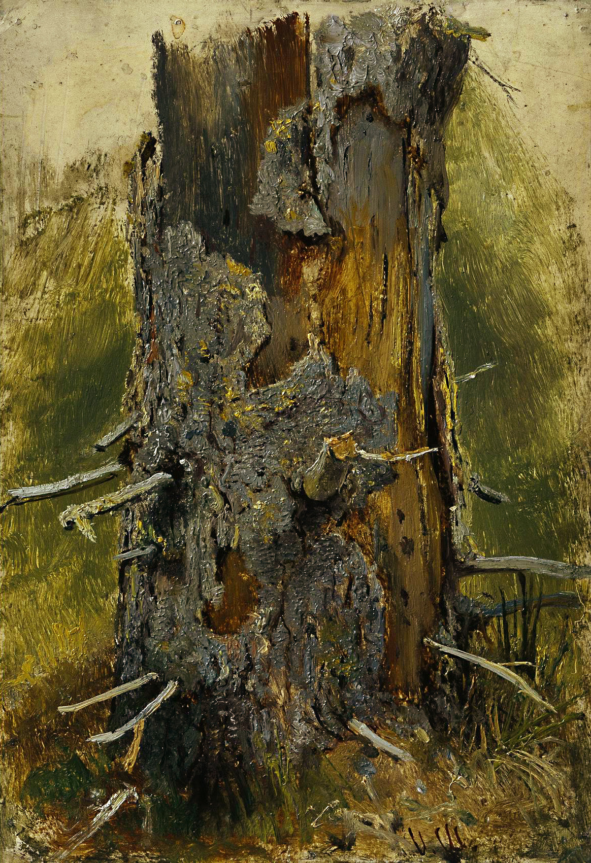 Bark on a Dry Tree Trunk, vintage artwork by Ivan Ivanovich Shishkin, 12x8" (A4) Poster