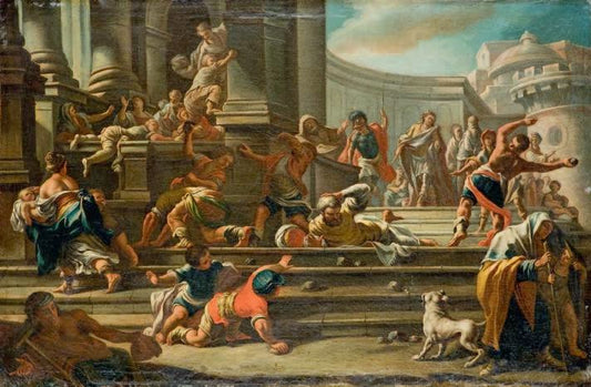 The Martyrdom of Saint Stephan, vintage artwork by Giuseppe Bonito, 12x8" (A4) Poster