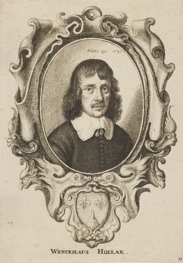 Self Portrait, Aged 40, vintage artwork by Václav Hollar, 12x8" (A4) Poster