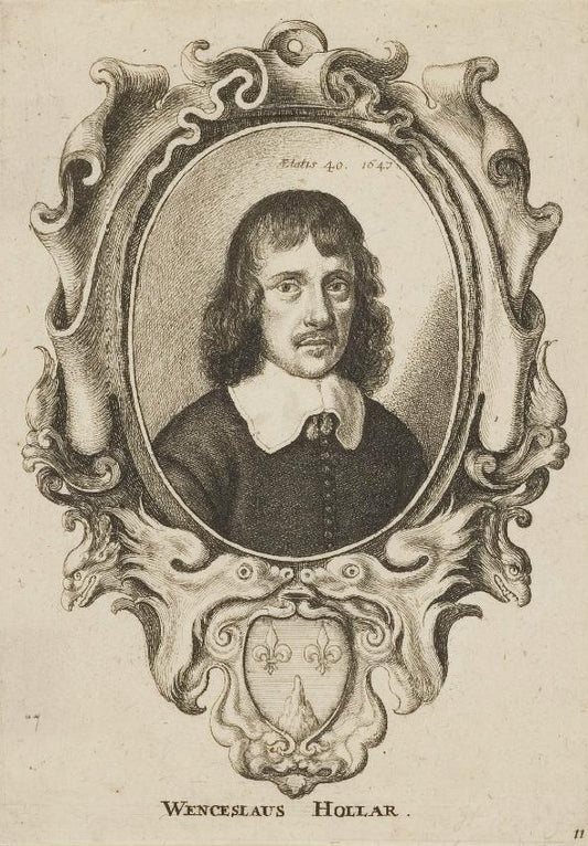 Self Portrait, Aged 40, vintage artwork by Václav Hollar, 12x8" (A4) Poster