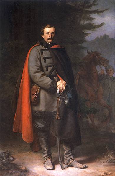 Portrait of Ludwik Mycielski, vintage artwork by Jozef Simmler, 12x8" (A4) Poster