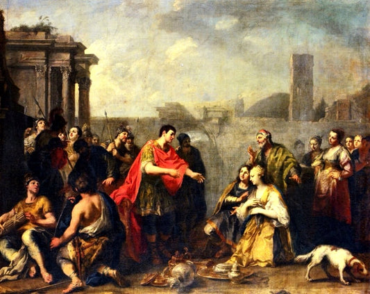 The Clemence of Scipio, vintage artwork by Jacopo Amigoni, 12x8" (A4) Poster