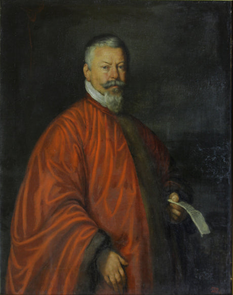 Portrait of Nikola Kuchi, vintage artwork by Bernardo Strozzi, 12x8" (A4) Poster