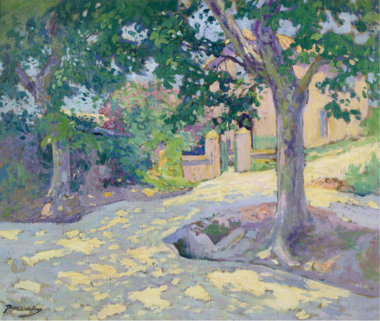 Street with Trees, vintage artwork by Paul Madeline, 12x8" (A4) Poster