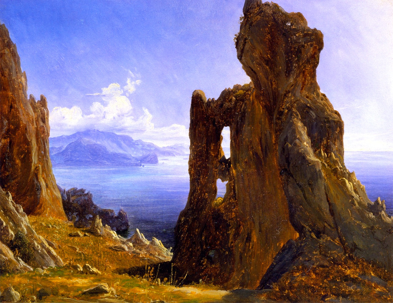 Arco Naturale, Capri, vintage artwork by Thomas Fearnley, A3 (16x12") Poster Print