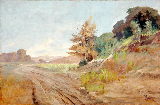 Hazy Day, vintage artwork by Antonio Parreiras, 12x8" (A4) Poster