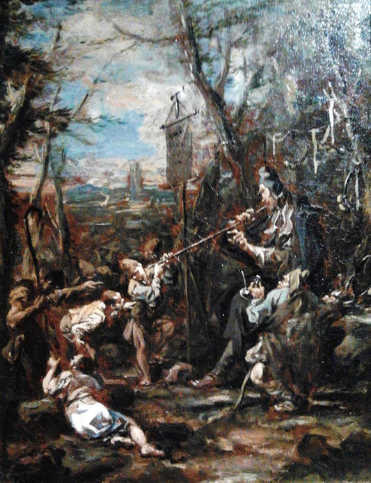 A Fiddler, vintage artwork by Alessandro Magnasco, 12x8" (A4) Poster