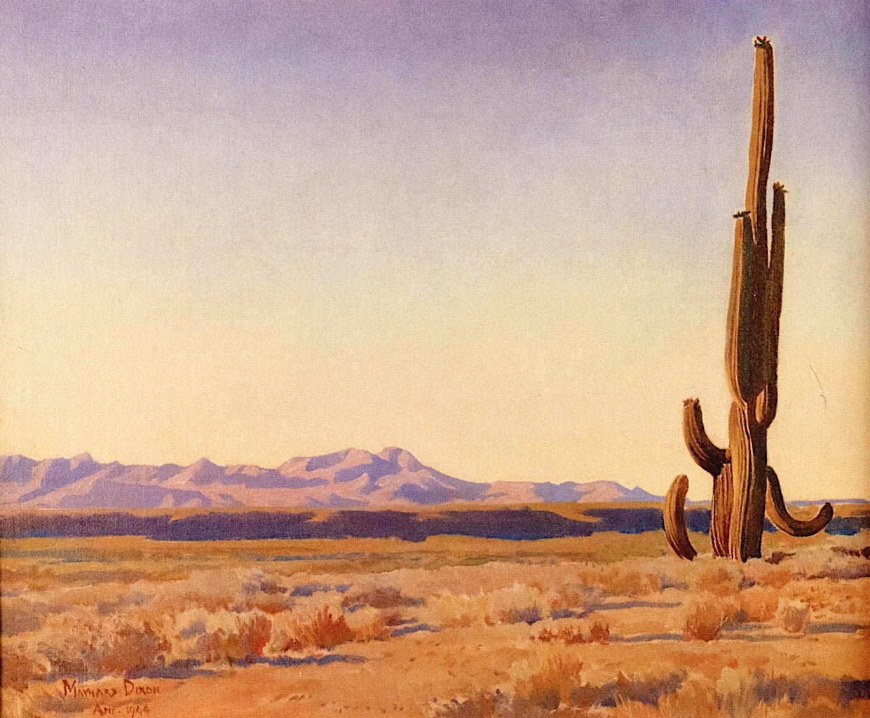 Tortolita Range, vintage artwork by Maynard Dixon, 12x8" (A4) Poster