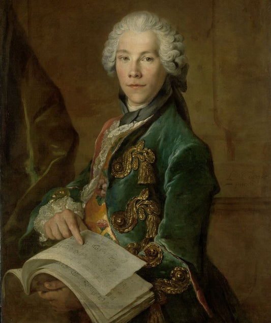 Portrait of Arnoldus van Rijneveld, vintage artwork by Louis Tocque, 12x8" (A4) Poster