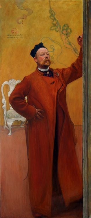 Before the Mirror. Self Portait by Carl Larsson,A3(16x12")Poster