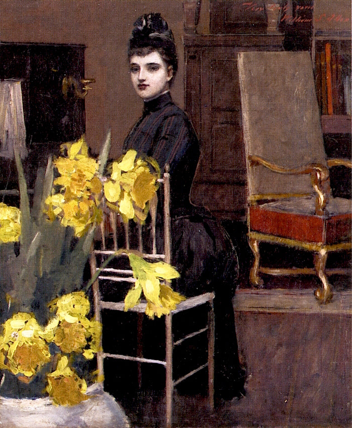 ic Room with Daffodils by William Sullivant Vanderbilt Allen,A3(16x12