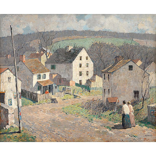 The Little Village, vintage artwork by Robert Spencer, 12x8" (A4) Poster