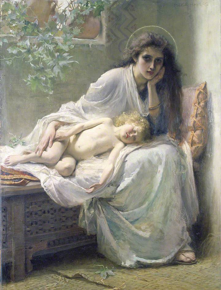 But Mary kept all these things and pondered them in her heart, vintage artwork by Alice Mary Havers, 12x8" (A4) Poster