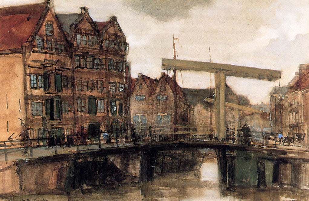 Warehouses in Amsterdam, vintage artwork by Floris Arntzenius, 12x8" (A4) Poster