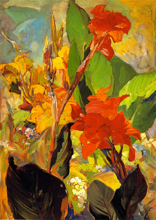 Cannas, vintage artwork by Franz Bischoff, 12x8" (A4) Poster