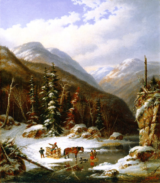 In the Jardin de Caribou, 59 Miles below Quebec, vintage artwork by Cornelius Krieghoff, A3 (16x12") Poster Print