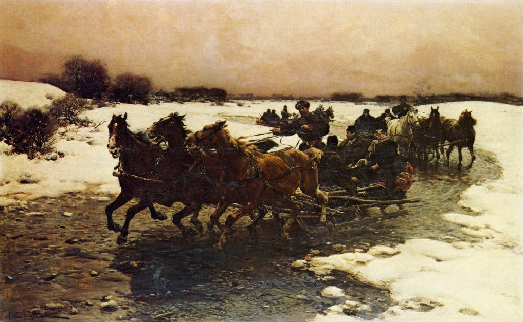 Before the Hunt, vintage artwork by Alfred von Wierusz-Kowalski, 12x8" (A4) Poster