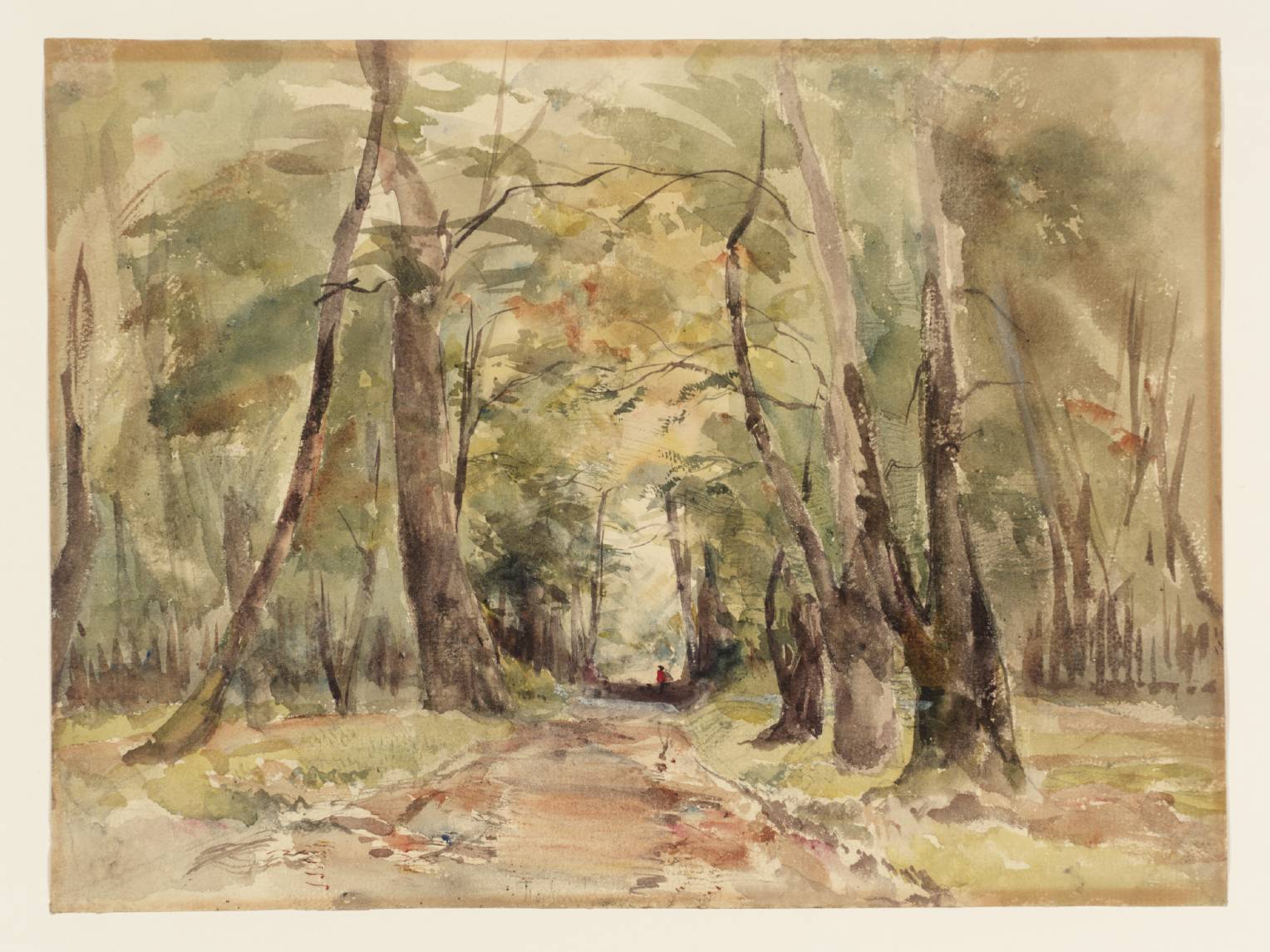 Forest of Fontainebleau: A Path in the Woods, vintage artwork by John William Inchbold, 12x8" (A4) Poster