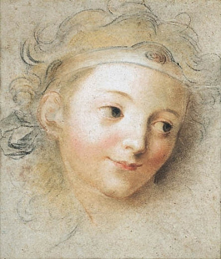 The Head of a Boy, vintage artwork by Charles-Antoine Coypel IV, 12x8" (A4) Poster