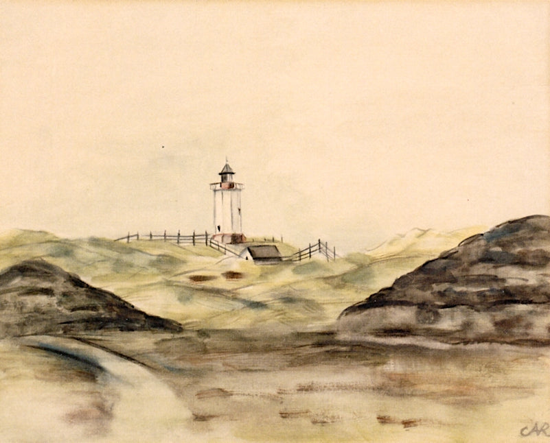 Dunes with Lighthouse by Anita Rée,16x12(A3) Poster