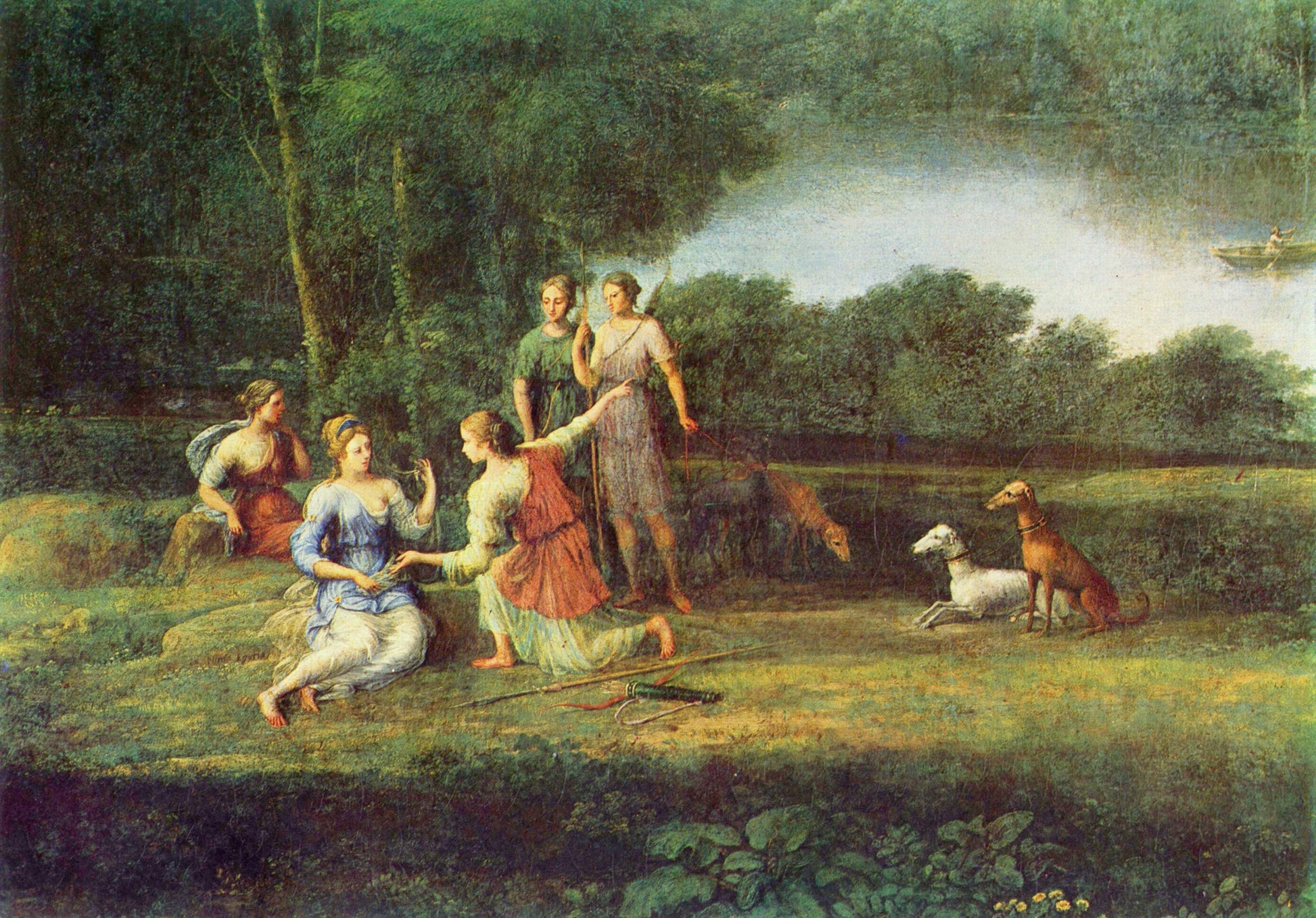 Egeria weeps over Numa, vintage artwork by Claude Lorrain, 12x8" (A4) Poster
