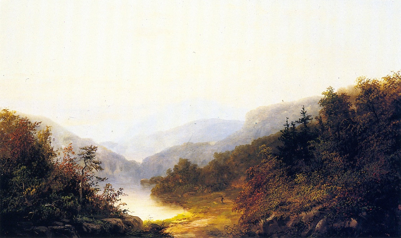 Lake in Autumn, vintage artwork by William Charles Anthony Frerichs, 12x8" (A4) Poster