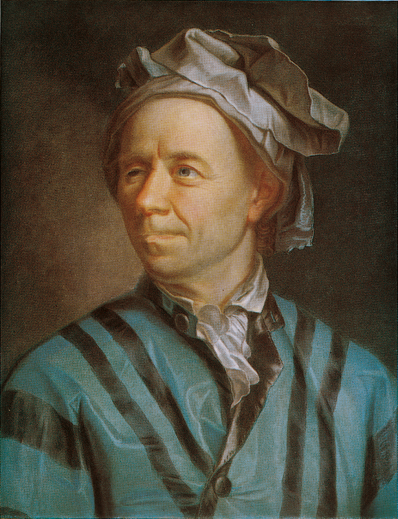 Portrait of Leonhard Euler, vintage artwork by Emmanuel Jakob Handmann, 12x8" (A4) Poster