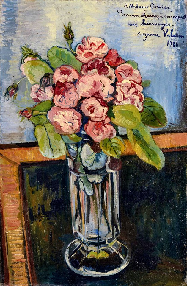 Bouquet of roses, vintage artwork by Suzanne Valadon, 12x8" (A4) Poster