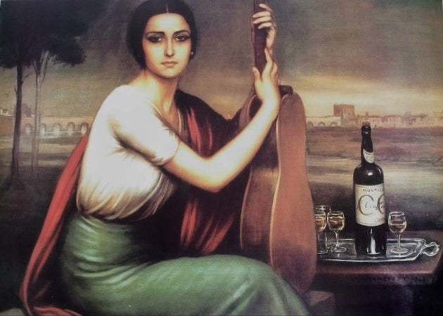 La Fuensanta, vintage artwork by Julio Romero de Torres, 12x8" (A4) Poster