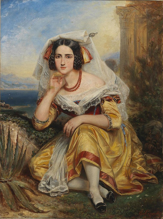 Girl from Frascati, vintage artwork by François Gabriel Guillaume Lepaulle, A3 (16x12") Poster Print