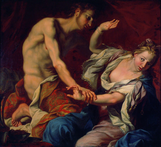 Amnon and Tamar, vintage artwork by Flemish School 17th Century - Unknown, 12x8" (A4) Poster