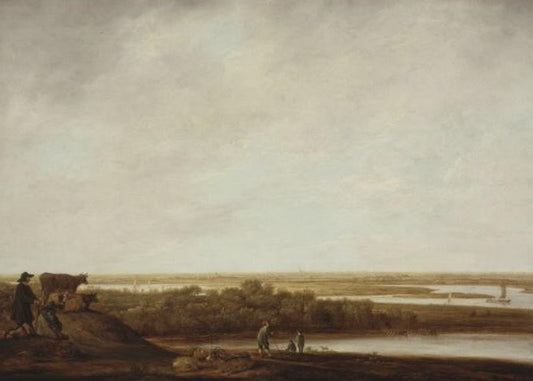 Panoramic Landscape with Shepherds, vintage artwork by Aelbert Cuyp, 12x8" (A4) Poster
