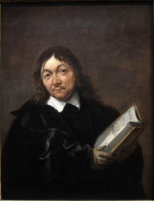 Portrait of Rene Descartes, vintage artwork by Jan Baptist Weenix, 12x8" (A4) Poster