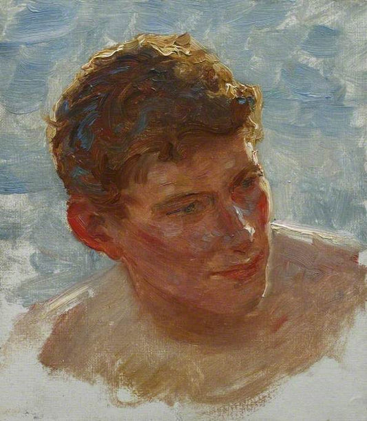 Head of T .C. Tiddy, vintage artwork by Henry Scott Tuke, 12x8" (A4) Poster