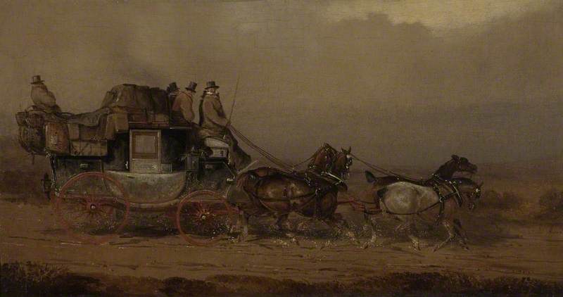 The Bristol to London Coach, vintage artwork by Charles Cooper Henderson, A3 (16x12") Poster Print