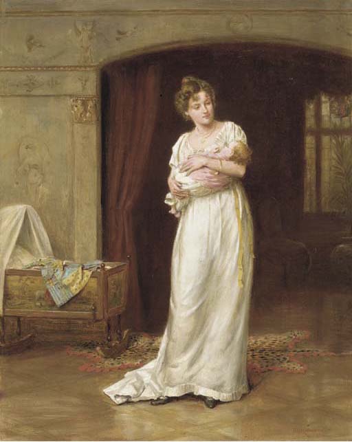 The Lullaby , vintage artwork by George Goodwin Kilburne, 12x8" (A4) Poster