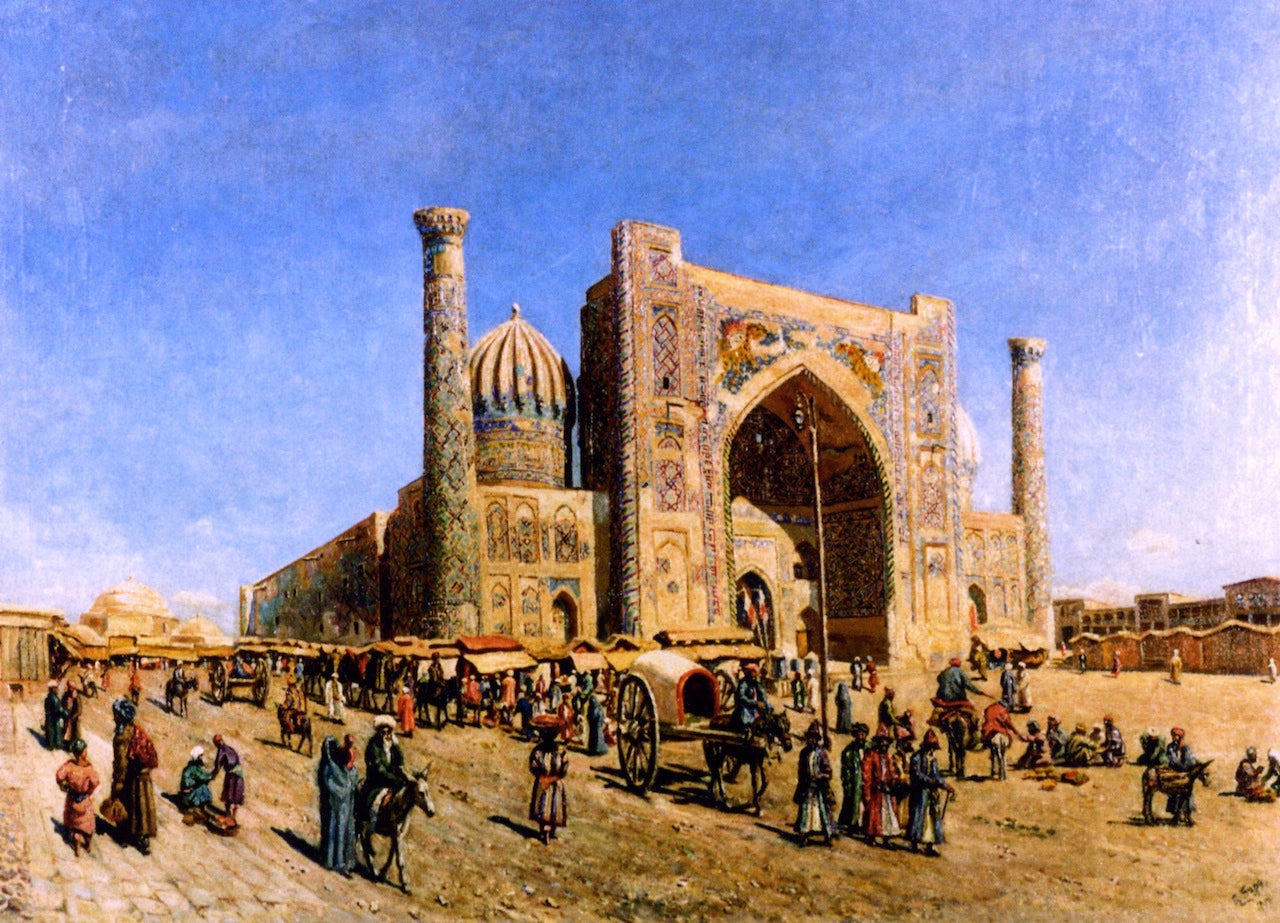 The Sher-Dor Mosque in Samarkand by Lev Boure,16x12(A3) Poster