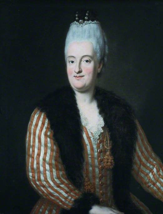 Portrait of Maria Anna Sophia of Saxony, vintage artwork by Georg Desmarees, 12x8" (A4) Poster