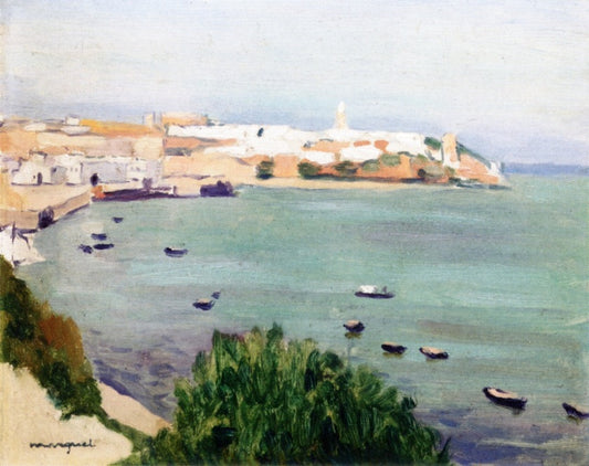 Boats, Tangiers, vintage artwork by Albert Marquet, 12x8" (A4) Poster