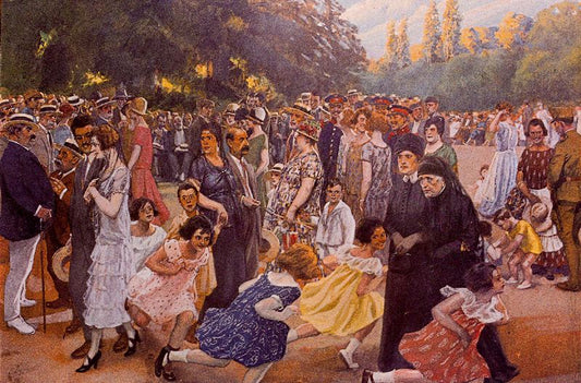 Paseo Rosales, vintage artwork by Adolfo Lozano Sidro, 12x8" (A4) Poster